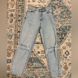 PACSUN Light wash High rise straight leg
